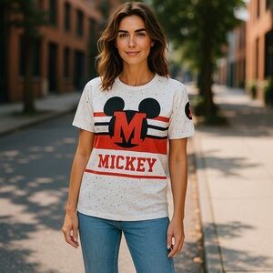 Disney Mickey Red and White Short Sleeve Tee SZ M
NWOT